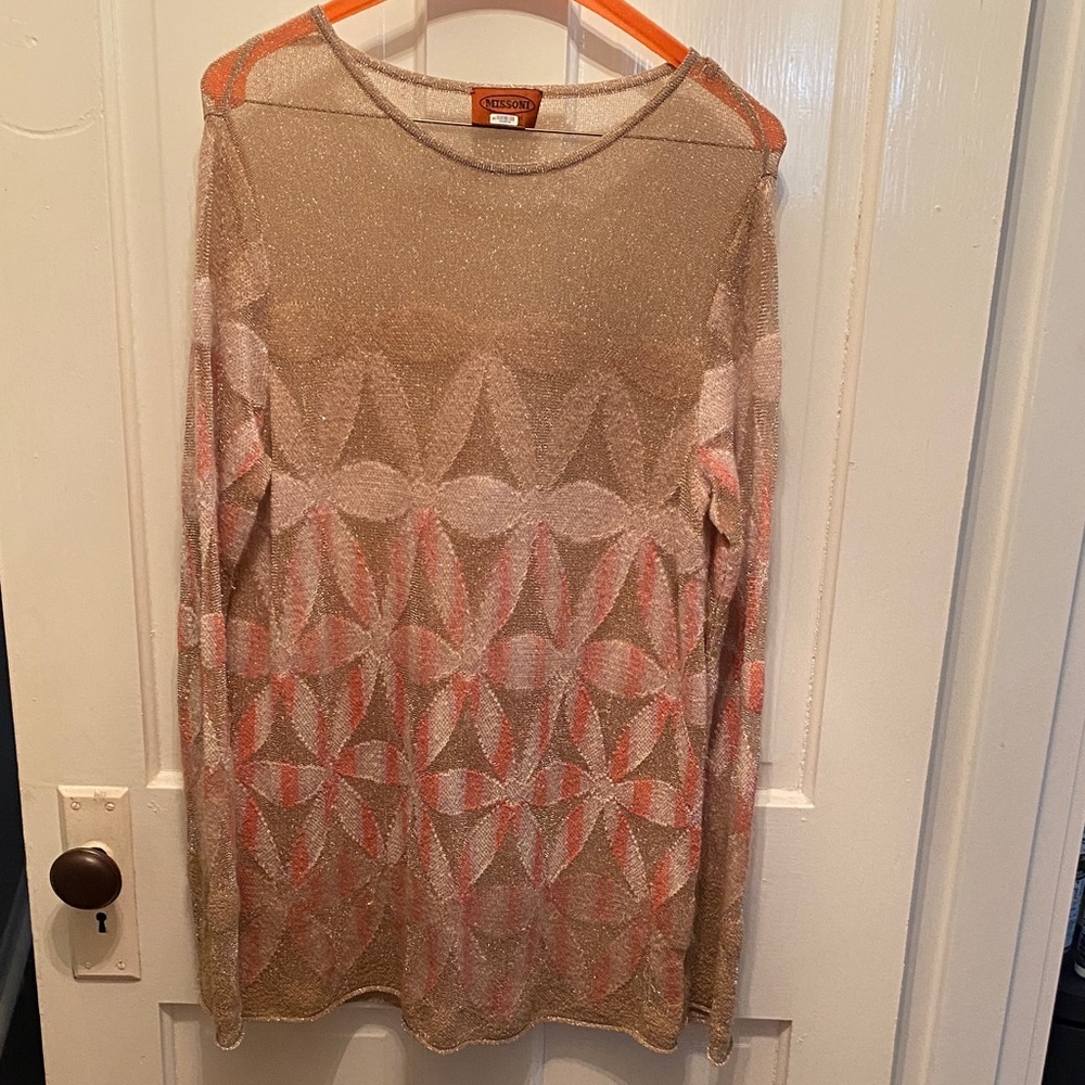 Missoni Sheer Geometric Long Sleeve Top